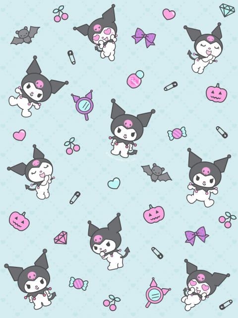 Kuromi Wallpaper 4K, Pink Heart, Candy, Pink aesthetic