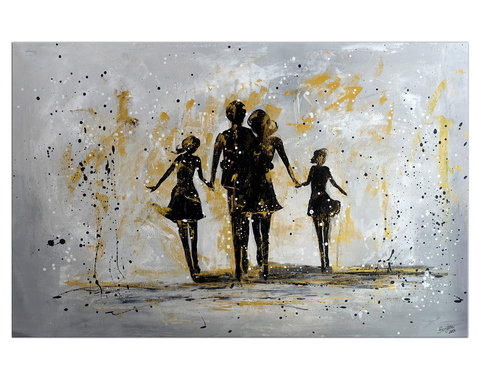 Familien Harmonie Menschen Eltern Kinder Bild Malerei Gem auml lde Modernes Kunst Unikat 120x80x2