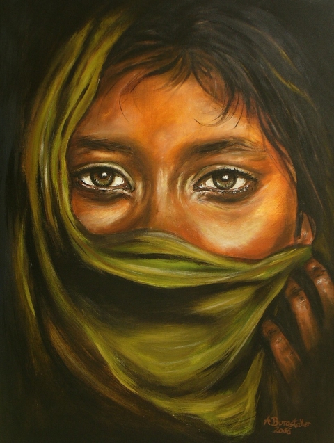 Original Gem auml lde-Portraitmalerei gr uuml n gesicht handgemalt modern 60x80 wandbild acrylbild