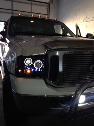 Final-F250-Recon-HID-Headlights-Car, Truck, SUV, Jeep, Luxury Cars, Tailight, headlight, led light, emergency, marker lights, lighters Custom car exterior, interior lighting services & installations done at remote site/at office/at home Installation ASAP 