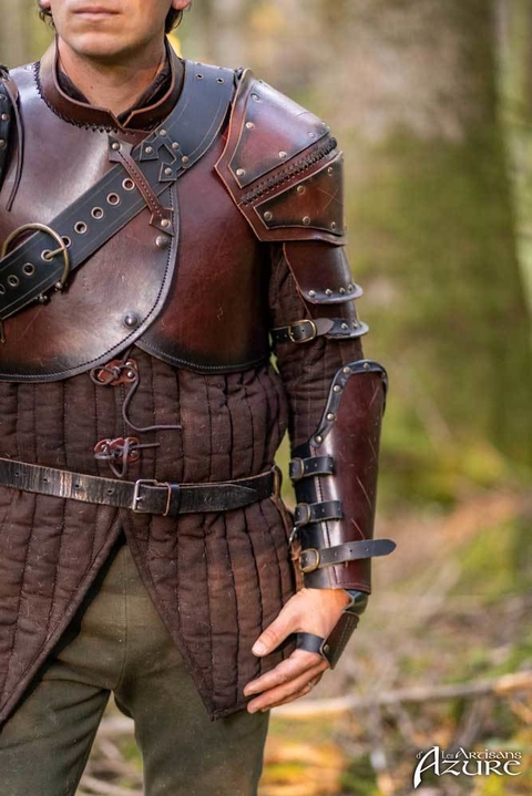 Medieval leather full armor Larp armor. Leather armor cosplay costume.  Medieval, fantasy armor, Brown