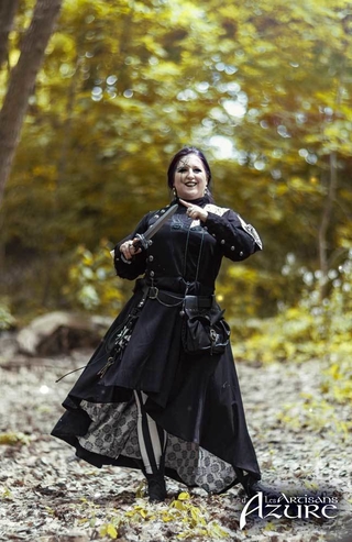 scholarly inquisitors artisans azure medieval larp bicolline duo black white mage wizard    8 