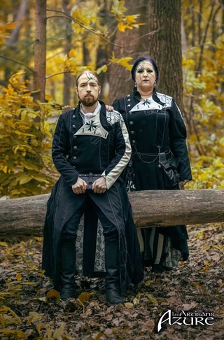 scholarly inquisitors artisans azure medieval larp bicolline duo black white mage wizard    6 